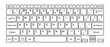 Leinwandbild Motiv Computer keyboard button layout template with letters for graphic use. Transparent background. Illustration