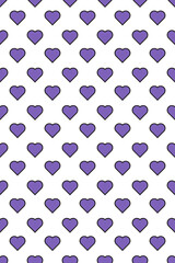 Poster - Pattern seamless heart abstract background. Repeated hearts. Cute seamless pattern. Endless romantic print. Transparent background. Illustration
