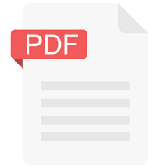 Wall Mural - pdf file icon. flat design graphic