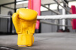 yellow boxing gloves in Gym Fitness. 