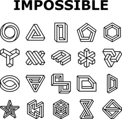 Wall Mural - impossible geometric shape icons set vector