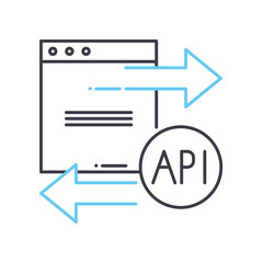 Fototapete - modeling api line icon, outline symbol, vector illustration, concept sign