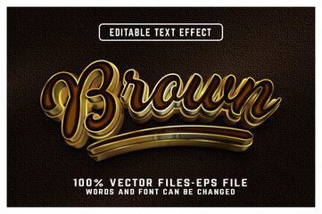 Wall Mural - Brown 3d realistic text effect with golden style premium vectors