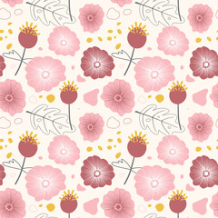 Naklejka na meble Seamless Pattern in hand drawn boho style