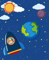 Wall Mural - cartoon space background template