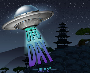 Wall Mural - World UFO Day Poster Banner