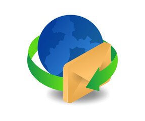 Poster - The process of sending emails worldwide
