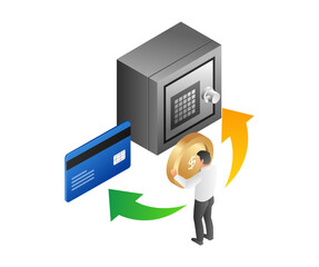 Poster - Saving money in safes and atm