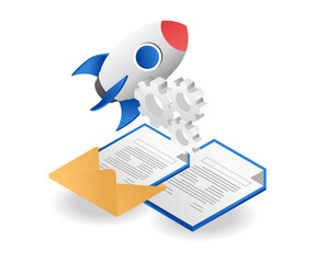 Poster - Rocket launch over e-mail