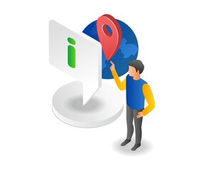 Poster - Man showing world location information