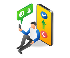 Aufkleber - Man receiving a phone call