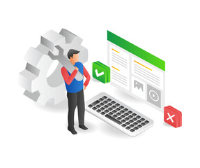 Poster - Man maintaining computer web application