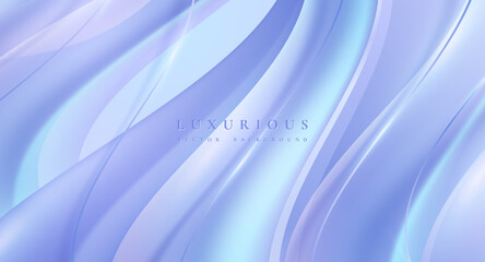 Poster - Trendy Abstract wavy vector background with blue and purple color.