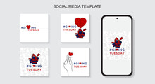 Giving Tuesday, Global Day Of Charitable Giving. Social Media Post Template.