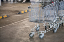 Shopping trolleys in undercover parking