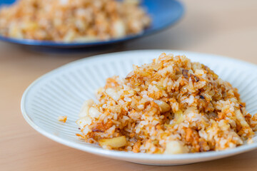 Sticker - Homemade chinese fry rice on plate