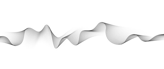 Poster - abstract black smooth wave on a white background. dynamic sound wave. design element. vector illustr