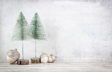 Wall Mural - Christmas tree and newyear decoration.