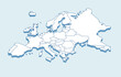 Mappa degli stati dell'unione europea. Cartina vettoriale dei paesi UE