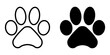 ofvs104 OutlineFilledVectorSign ofvs - paw print icon . isolated transparent . pet footprint sign . animal cat . black outline and filled version . AI 10 / EPS 10 . g11415