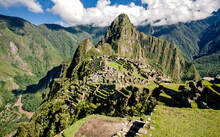 Inca Ruins Area At Pisac In Peru. Traveling To Soth America