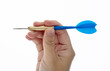 © xy - Hand holding dart on white background