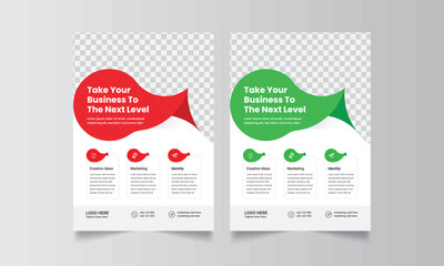 Wall Mural - Modern blue and green design template for poster flyer brochure cover leaflet. design layout with triangle graphic elements and space for Vector background.