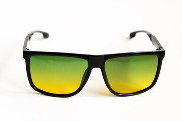 Canvas Print - Glasses with green lens on white background