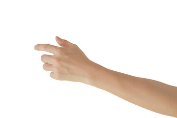 Man hand gesture isolated on transparent background - PNG format.