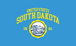 T-shirt stamp logo, Sport wear lettering South Dakota tee print, athletic apparel design shirt graphic print