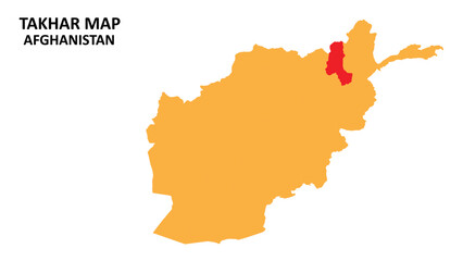 Poster - Takhar State and regions map highlighted on Afghanistan map.