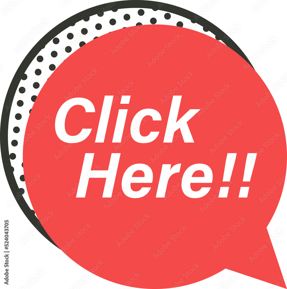 Click here button in comic style. Stock Illustration | Adobe Stock
