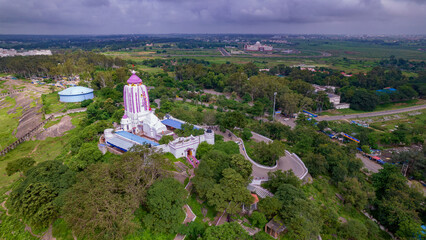 Wall Mural - Beautiful aerial view of Jagannath Temple, The Jaganath temple is on top of a small hillock located in Ranchi, Jharkhand, India.