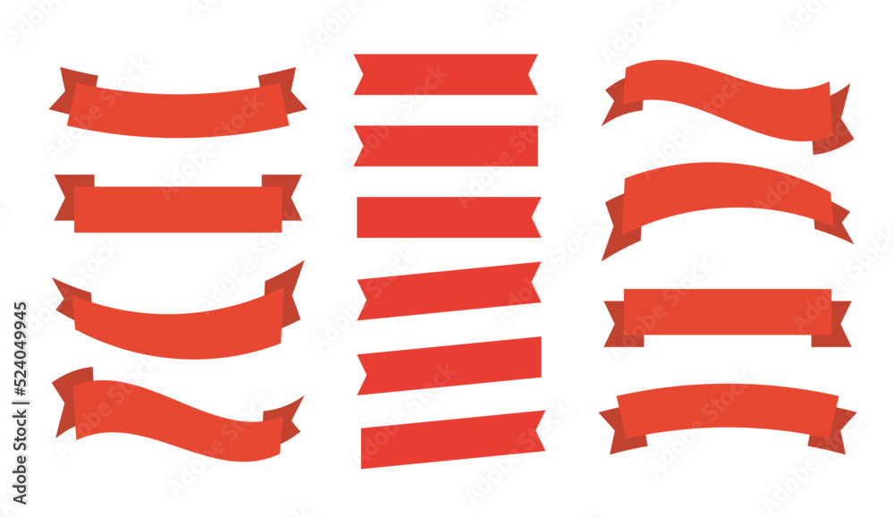 1 Point Ribbon Vector Simple Ribbon Vector