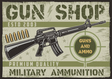 Gun Shop Colorful Vintage Logotype