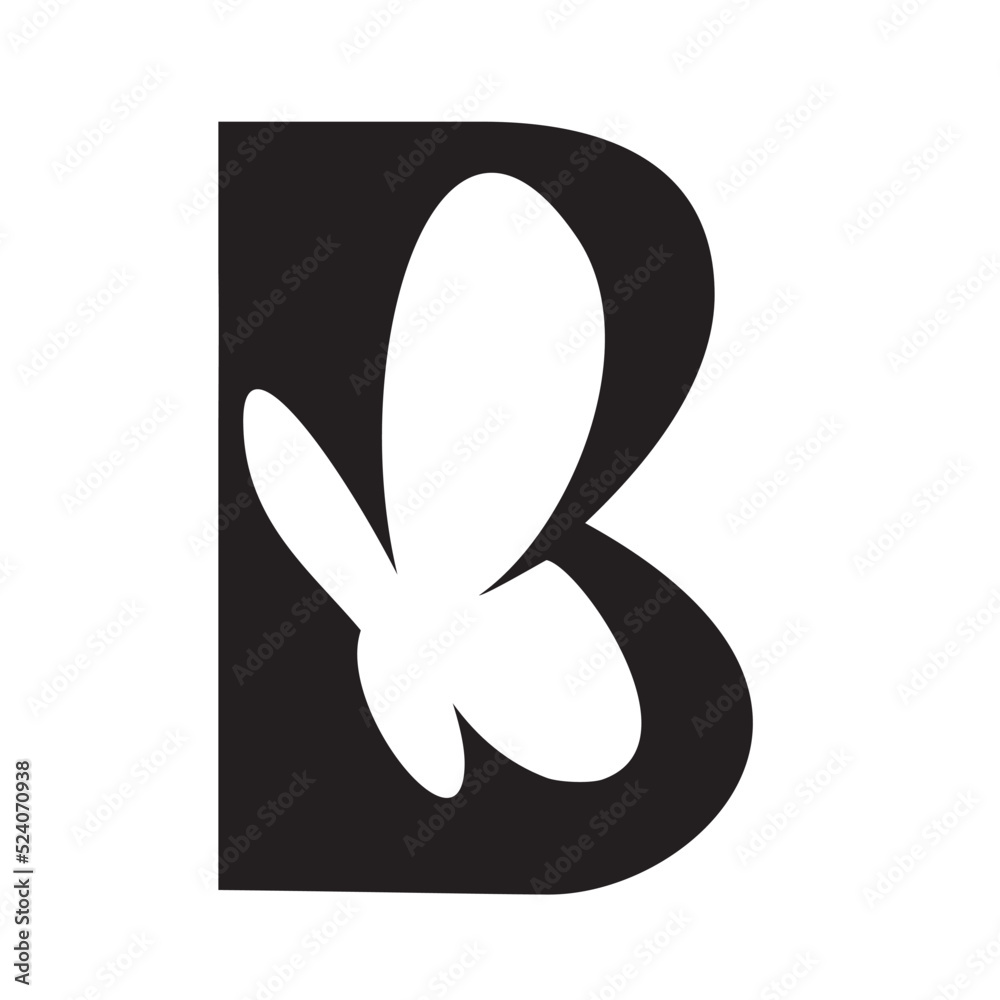 butterfly logo with letter B Stock Vector | Adobe Stock
