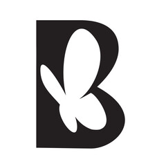 Wall Mural - butterfly logo with letter B