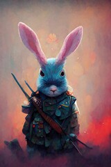 Warrior bunny solider vertical artwork