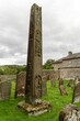 Bewcastle Cross - Anglo Saxon with runic carving, interlace knots, 7th or 8th century, Cumbria, UK