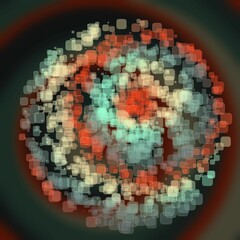 Wall Mural - abstract geometric sphere of many square glittering in space explosion of confetti rounded square