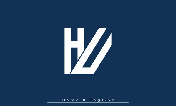 Alphabet letters Initials Monogram logo HU , UH