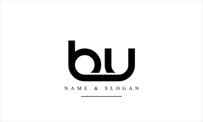 UB, BU, U, B abstract letters logo monogram