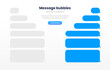 © Carkhe - Message smartphone template. Mobile chatting sms app template bubbles. Message bubbles chat on smartphone icons. Phone chatting sms template bubbles. Isolated smartphone m