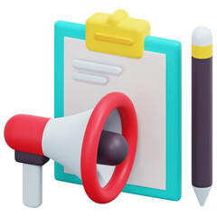 Poster - content marketing 3d render icon illustration