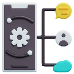 algorithm 3d render icon illustration