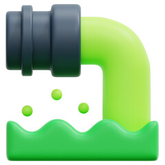 Sticker - waste water 3d render icon illustration