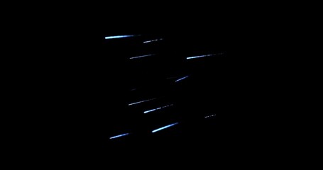 Wall Mural - blue Asteroids Meteorites are flying, motion graphics for design on a black background with blend mode