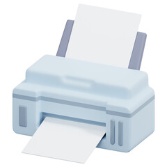 Poster - printer 3d render icon illustration