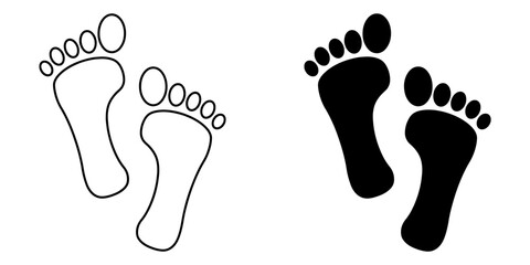Poster - ofvs106 OutlineFilledVectorSign ofvs - footprint icon . isolated transparent . human foot print sign . ten toes . black outline and filled version . AI 10 / EPS 10 . g11418
