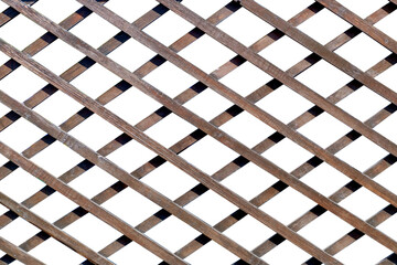 Poster - lattice of crossed wooden planks isolated on white background